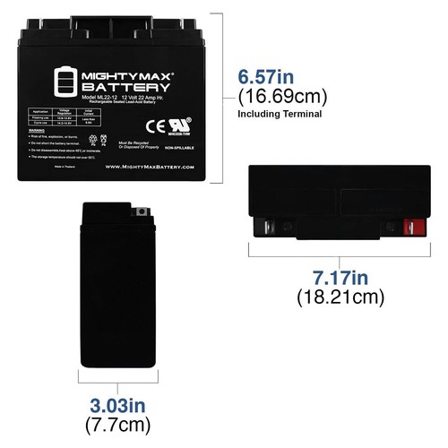 Mighty max 12v 22ah - 12v, sla